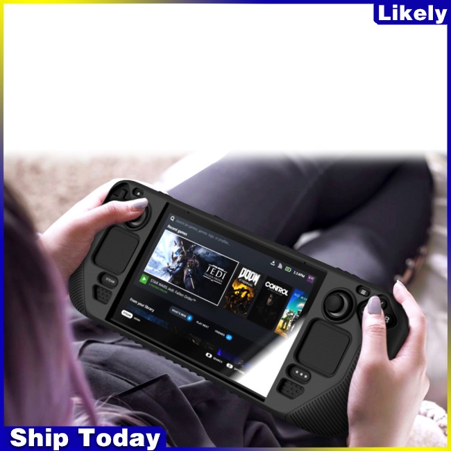 Vỏ bọc silicon bảo vệ chống bụi/trượt/sốc thích hợp máy chơi game cầm tay steam deck
