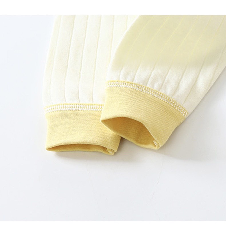 Bộ cotton dài tay cạp cao Hàng Quảng Châu cho bé trai bé gái mặc thu