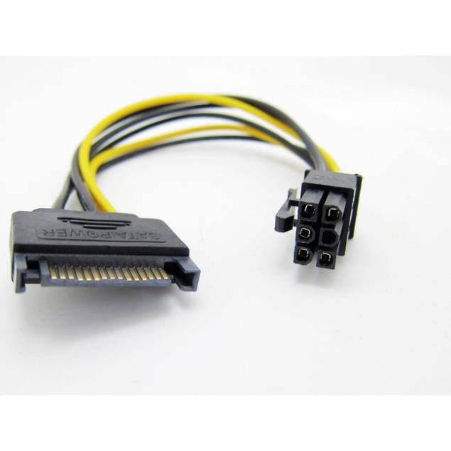 Cáp chuyển đổi nguồn SATA sang molex 6Pin