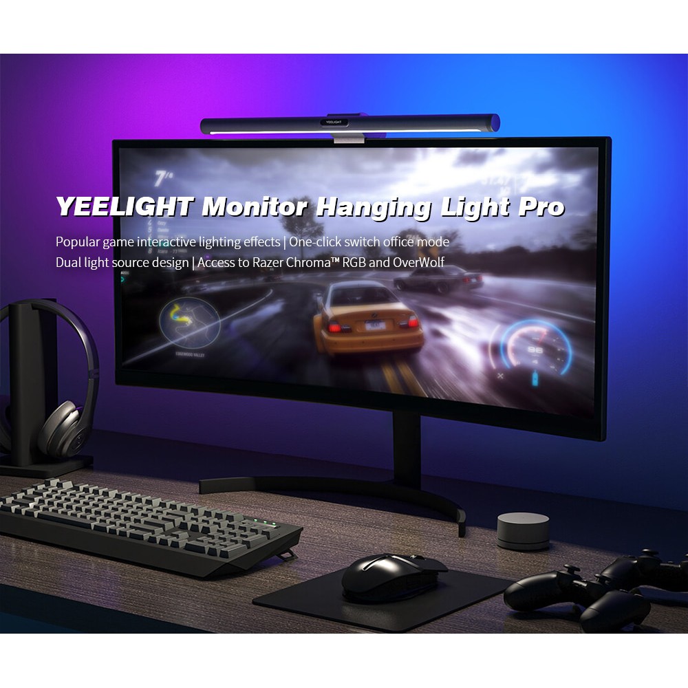 Đèn treo màn hình máy tính Yeelight Bảo vệ mắt-Điều chỉnh màu RGB-Hỗ trợ Razer Chroma và OverWolf,YLTD003, SHS Vietnam