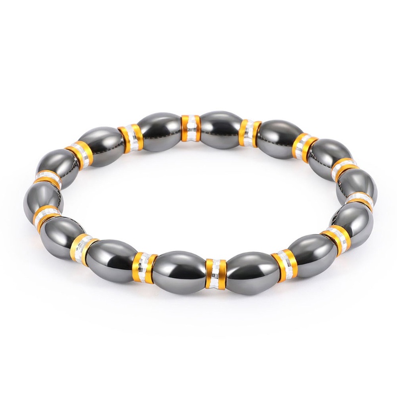 Vòng Tay Đá Hematite Từ Tính Bằng Hợp Kim Chăm Sóc Sức Khỏe