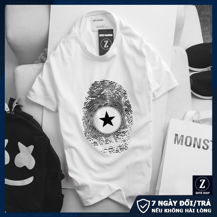 Áo thun nam tay ngắn cổ tròn in Vân Tay Ngôi Sao chất thun 4 chiều mịn mát CZ16 | BigBuy360 - bigbuy360.vn