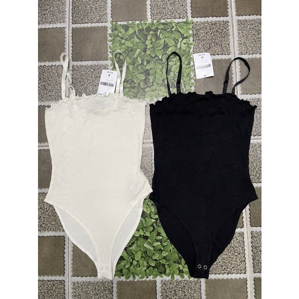 Bộ Bodysuit Hai Dây Thun Gân Chính Hãng
