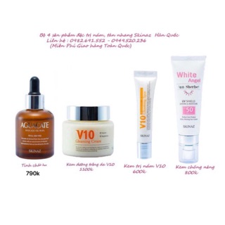 Bộ sản phẩm dưỡng trắng da và đặc trừ nám , tàn nhang hiệu quả Skinaz Hàn Quốc