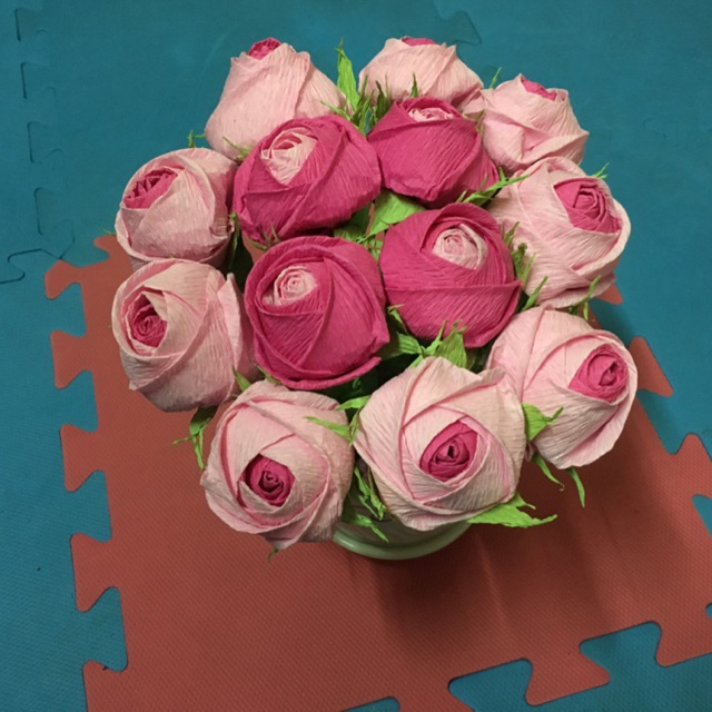 Hoa Hồng handmade giấy nhún nghệ thuật