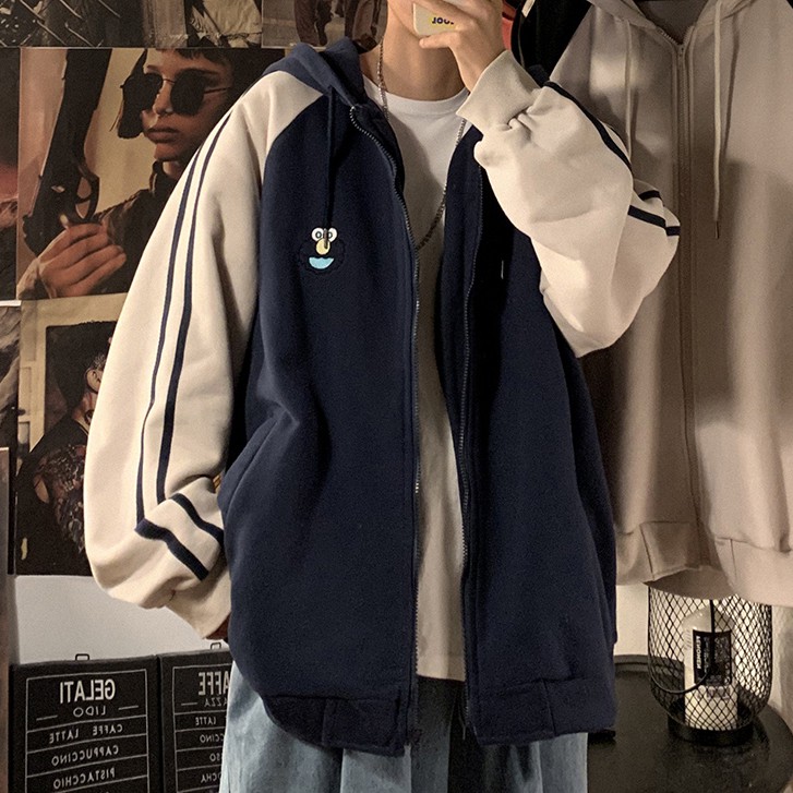 Áo khoác hoodie có mũ trùm đầu kích thước rộng thời trang cho giới trẻ