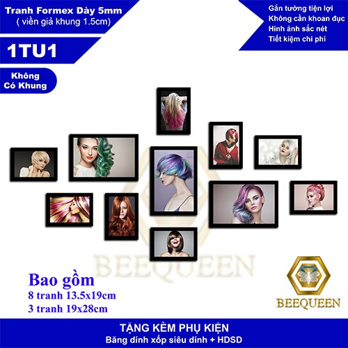 [Album 20 bộ] Tranh Tóc Nữ Trang Trí Salon Tóc - Gắn Tường Không Cần Khoan Đục