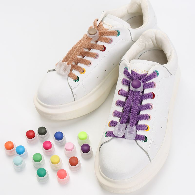 1 Cặp Dây Buộc Giày Co Giãn Phối Lông Cho Trẻ Em