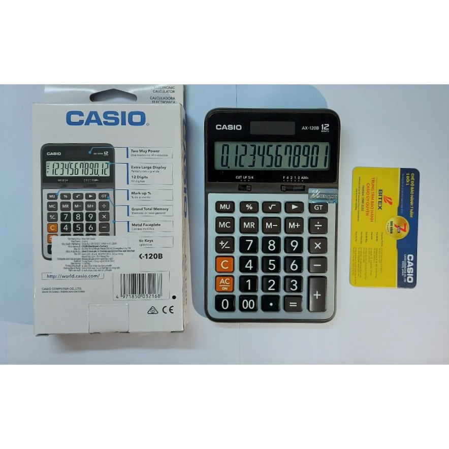 Máy tính Casio dòng văn phòng AX-120B chính hãng