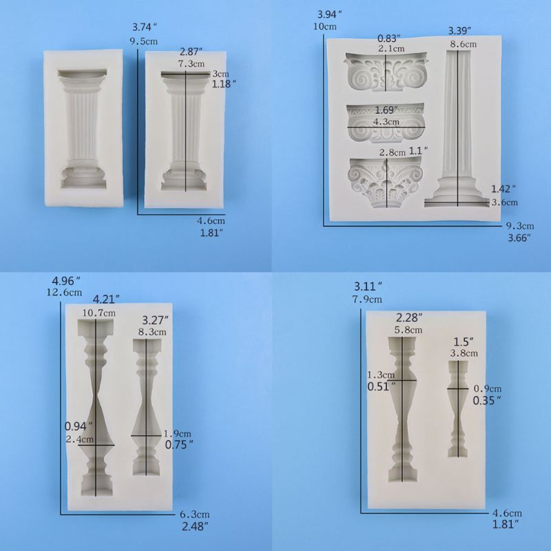 Khuôn Silicone Làm Trang Sức Epoxy Hình Cột La Mã DIY