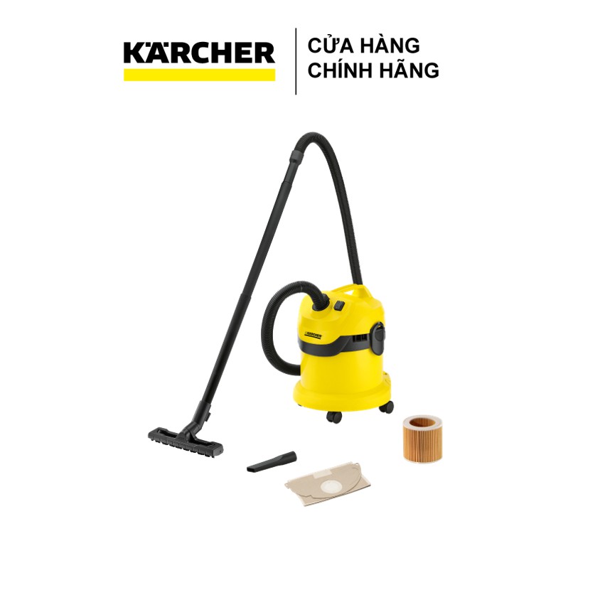 (Sản xuất Romania) Máy hút bụi đa năng Karcher WD 2 Cartridge Filter Kit công suất 1000w màu vàng