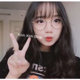Kính gọng Vintage Kim loại tăm mảnh Hàn quốc đuôi nhọn
