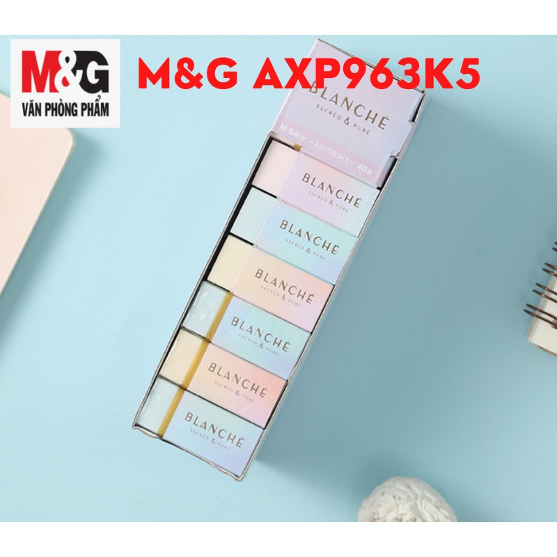 Combo 2 gôm M&amp;G AXP963K5 thân màu pastel xinh xắn