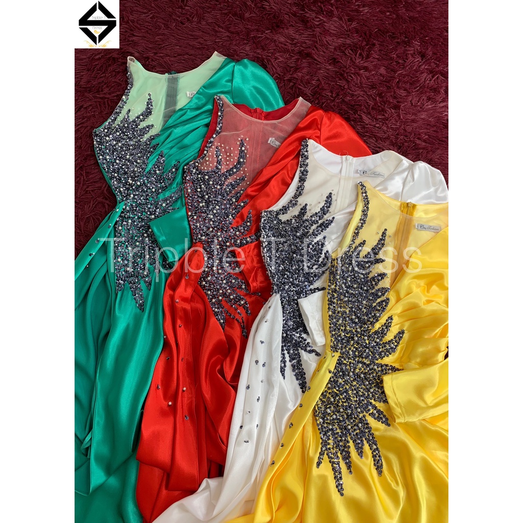 Đầm maxi body dạ hội kết cườm cao cấp tà dài sang trọng TRIPBLE T DRESS - MS155Y- Size S/M/L