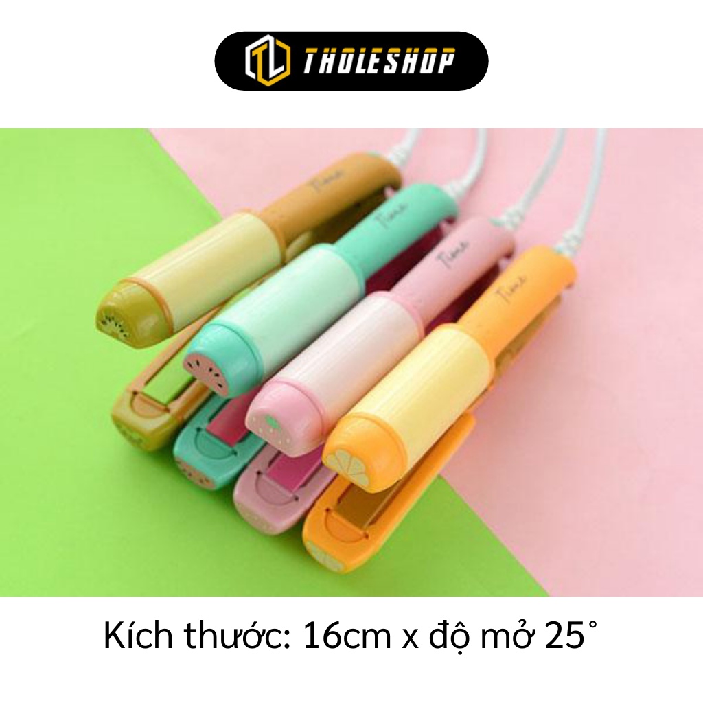 Máy uốn tóc mini - Máy Làm Tóc Mini Kemier 2 in 1 hình trái cây có cách nhiệt (uốn+ duỗi)  2872