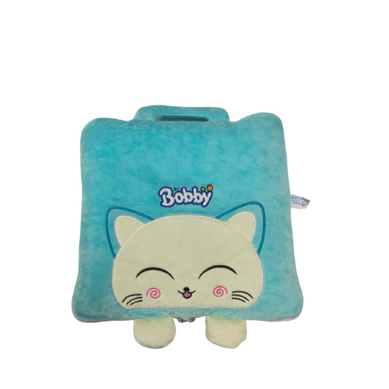 Sét Chăn Gối Cho Bé Quà Tặng Bobby Hình Bò Sữa Và Bộ Chăn Đa năng Hình Mèo Con