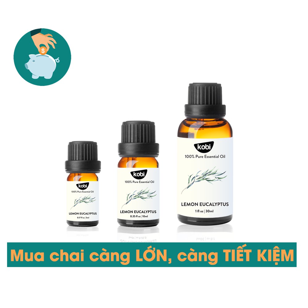 Tinh dầu Bạch đàn chanh Kobi Lemon eucalyptus essential oil giúp mang lại cảm giác tươi mới, kháng khuẩn hiệu quả -5ml