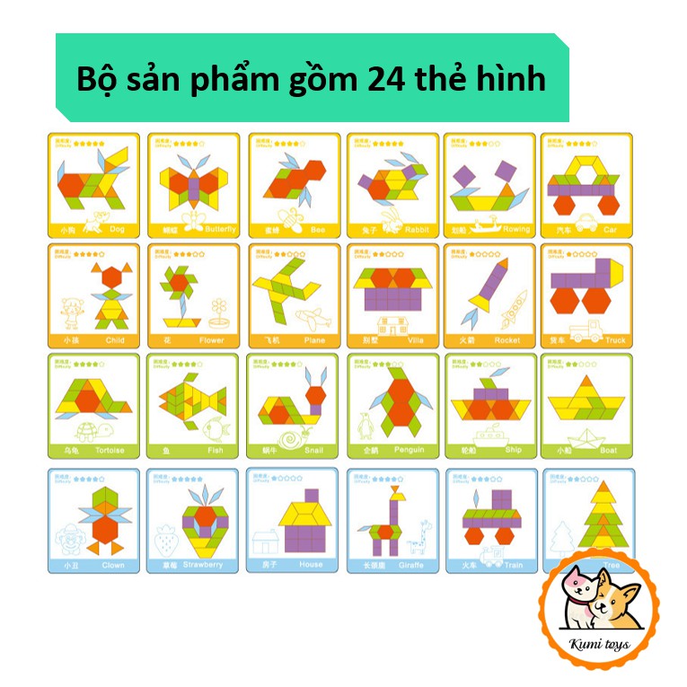 Đồ chơi gỗ ghép hình MONTESSORI cấp độ khó