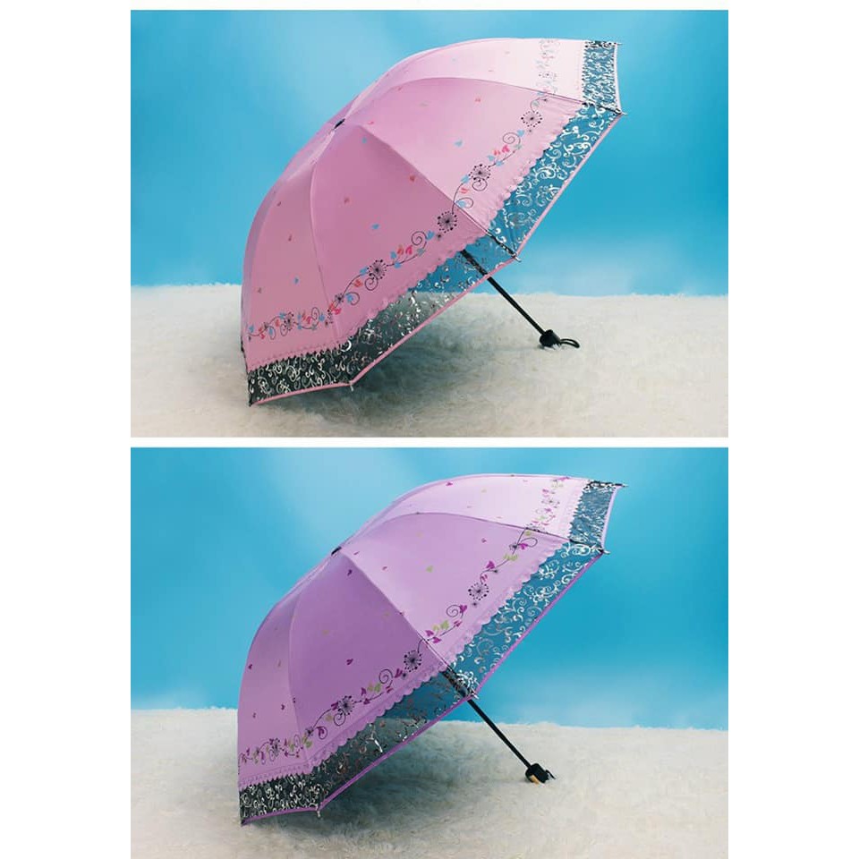 Ô viền ren nữ tính 2 lớp chống mưa nắng tốt