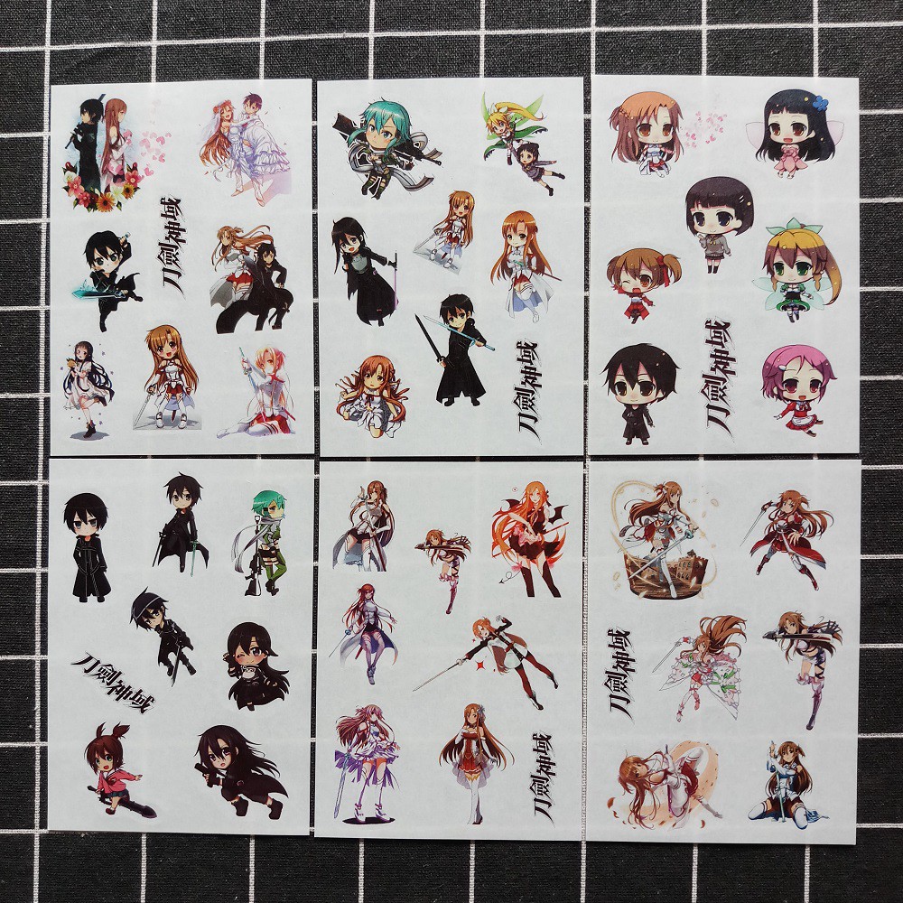 [Sticker] Hình Dán Anime Sword Art Online (6 Tấm)
