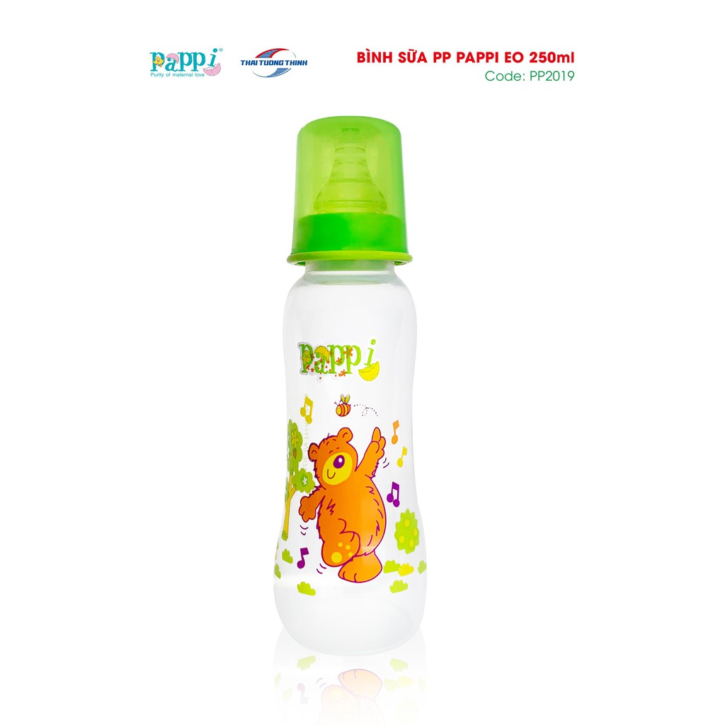 Bình sữa cổ hẹp, Bình sữa cho bé Pappi 250ml Thailand