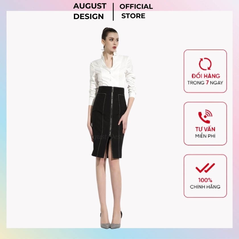 Chân váy nữ chân váy body bút chì khóa trước trần chỉ thời trang và nổi bật BY AUGUST DESIGN