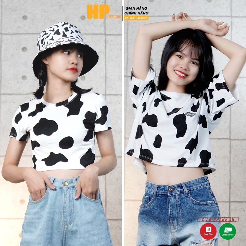 Áo Croptop Bò Sữa dáng rộng phong cách Ulzzang hottrend | BigBuy360 - bigbuy360.vn