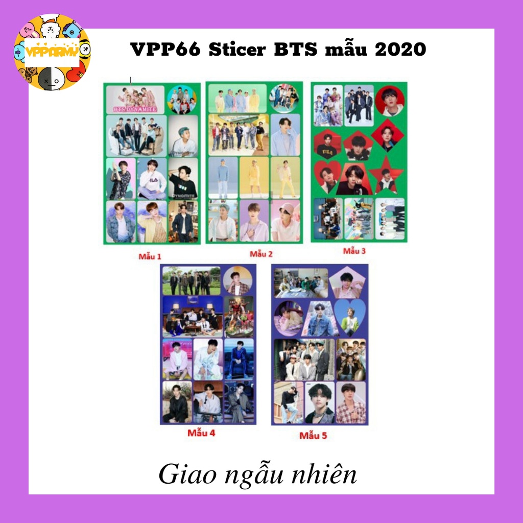 [VPP ARMY] VPP66 Sticker hình dán hình ảnh nhóm nhạc BTS giao mẫu ngẫu nhiên