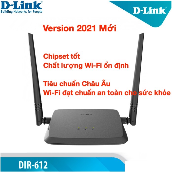 [Tiêu chuẩn Châu Âu ] Bộ phát wifi N 300Mbps Wilreless Router D-LINK DIR-612 - Version Mới 2021 - Hàng chính hãng