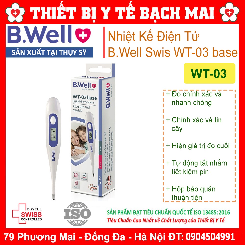 Bảo Hành 1 Đổi 1 Trọn Đời | Nhiệt Kế Điện Tử Bwell Swiss WT-03 Dạng Bút