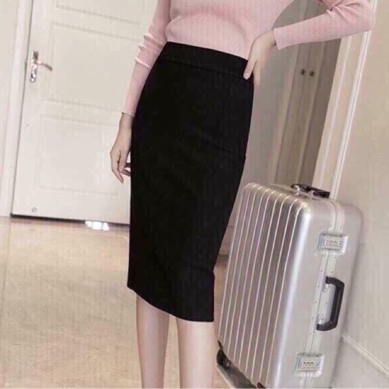 CHÂN VÁY THUN LỤA DÁNG BÚT CHÌ