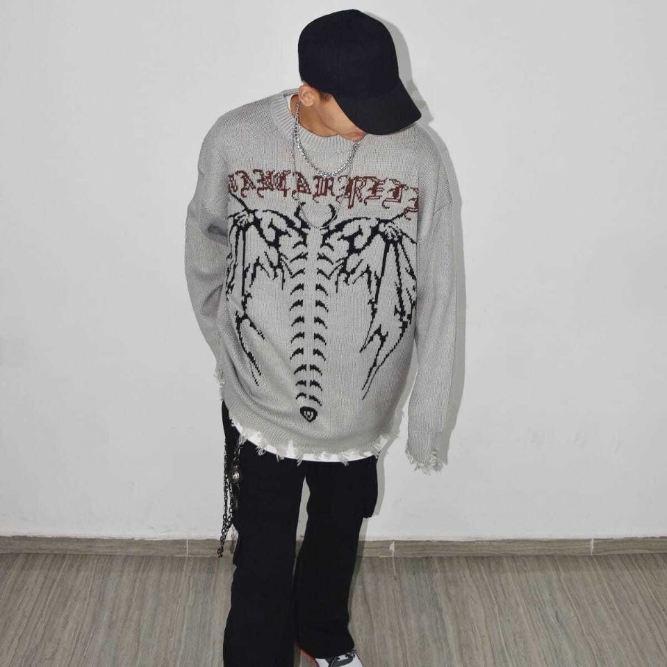 Áo Sweater Phong Cách Cổ Điển Goth Punk Harajuku Mới 2023 Y2k Cho Nữ