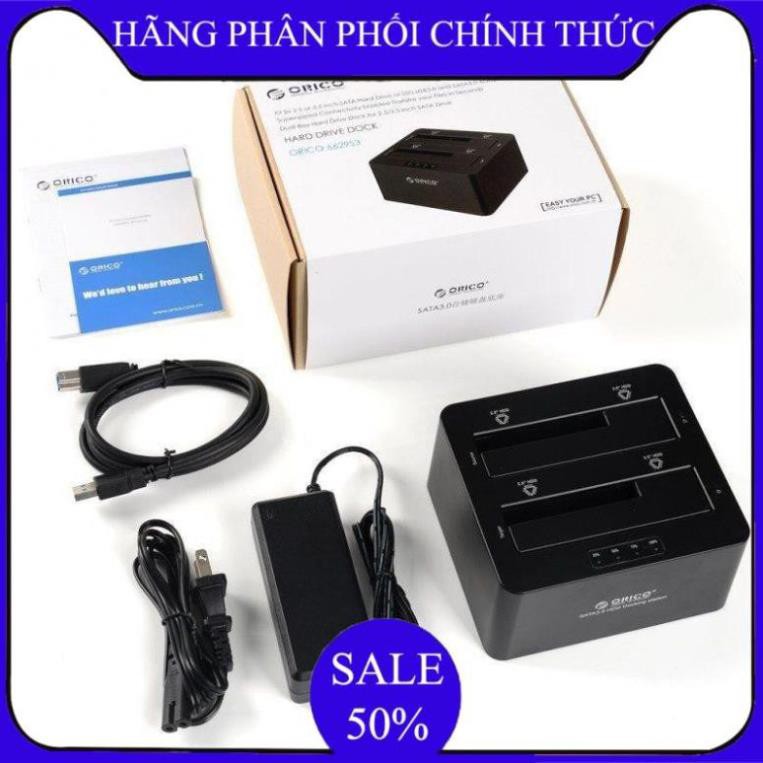 ✔️ Dock ổ cứng, Đầu chép ổ cứng đôi Orico 6629US3-C- Lỗi 1 đổi 1  - Bảo hành úy tín 1 đổi 1