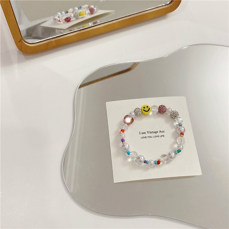 Vòng Đeo Tay Hình Mặt Cười Kim Cương Màu Sắc 191153Túi Đeo Chéo Thiết Kế Đơn Giản Phong Cách Hàn Quốc Dễ Phối Đồ