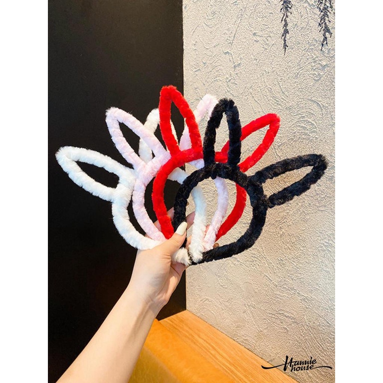 Băng đô tai thỏ bằng lông nhung dùng hóa trang lễ phục sinh cho nữ