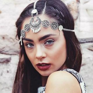 Gypsy Turkish Bohemian Head Chain Indian Hair Jewelry Tribal Forehead Dancing Wedding Hair Accesories Boho Headband 0352