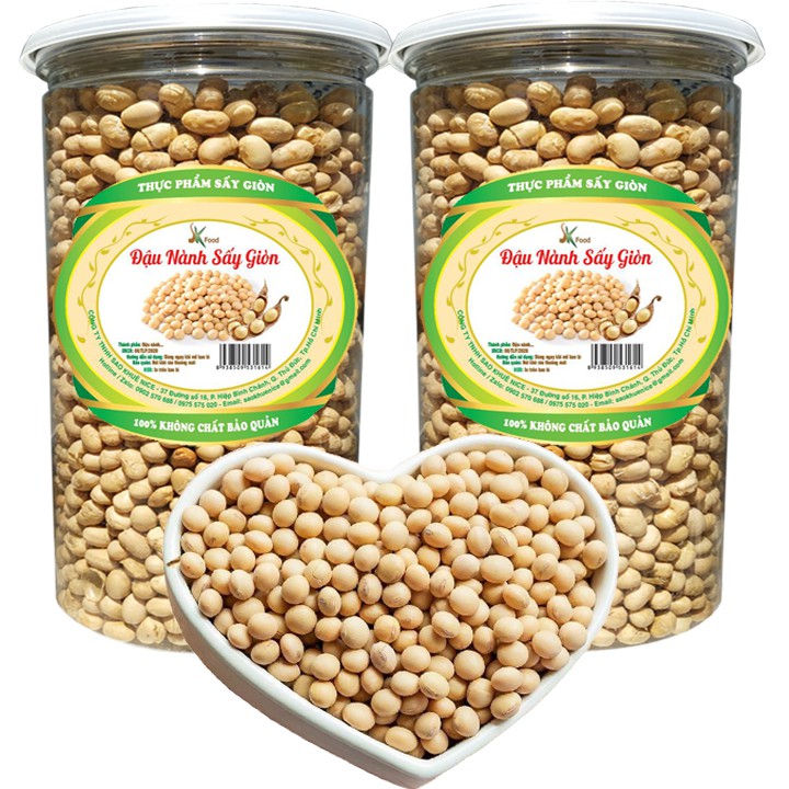 1KG ĐẬU NÀNH SẤY GIÒN THƠM NGON SK FOOD 2 HŨ PET