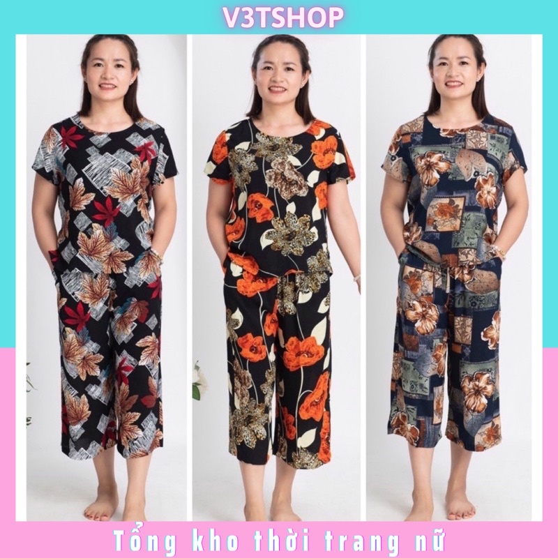 BỘ LANH TRUNG NIÊN,BỘ MẶC NHÀ ỐNG SỚ , bộ Lửng ống suông cho bà và cho mẹ ( ảnh thật 100%)