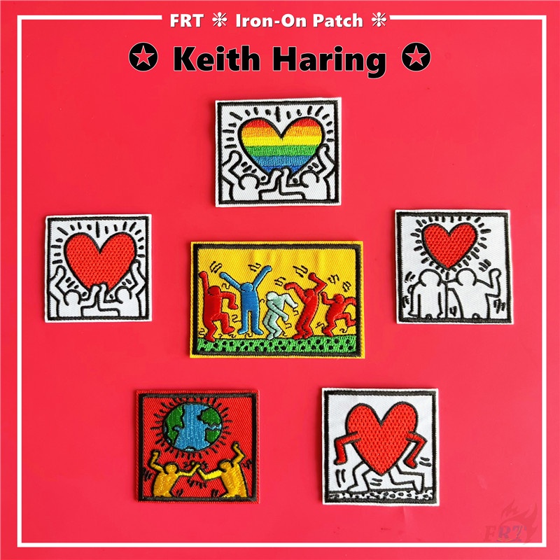 ☸ Keith Miếng Dán Ủi Quần Áo Họa Tiết Graffiti ☸ 1 Sticker Ủi Thêu Hình Huy Hiệu