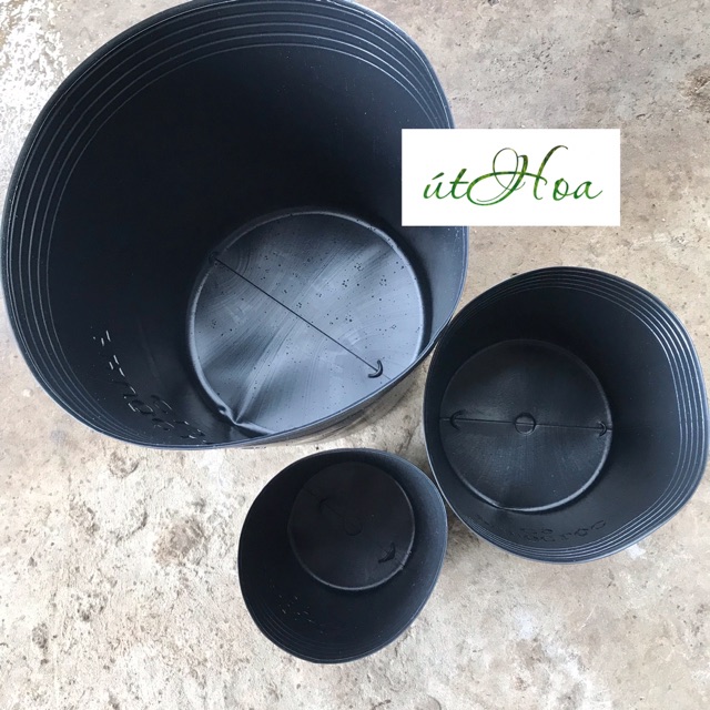 [Loại dày Chậu nhựa đen C9 bít lỗ trồng sen, nuôi cá, form cá betta