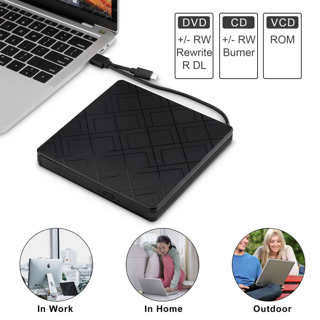 Đầu Đọc Đĩa Dvd Rw Cd Cổng Usb 3.0 Cho Laptop Pc