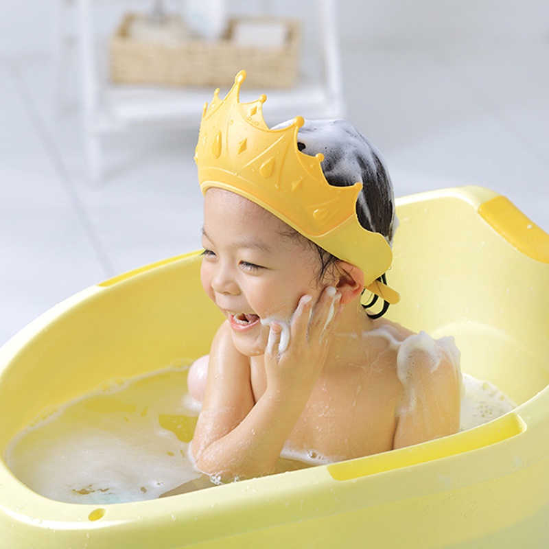 Mũ Tắm Gội Cho Bé hình vương miện SIÊU XINH, chất liệu nhựa Cao Cấp, cho hiệu quả cao
