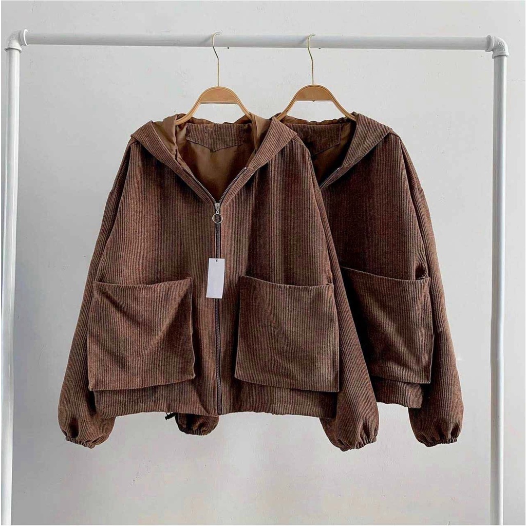 Áo khoác chống nắng nhung tăm gân nữ form rộng đẹp ulzzang