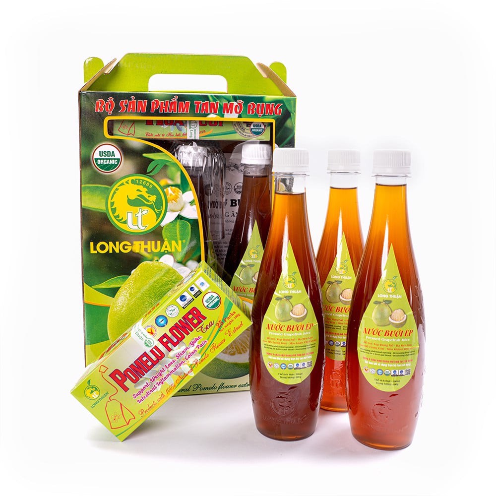 Combo Giảm cân Long Thuận ( 3 Nước Bưởi Ép - Chai và 1 Trà Hoa Bưởi )