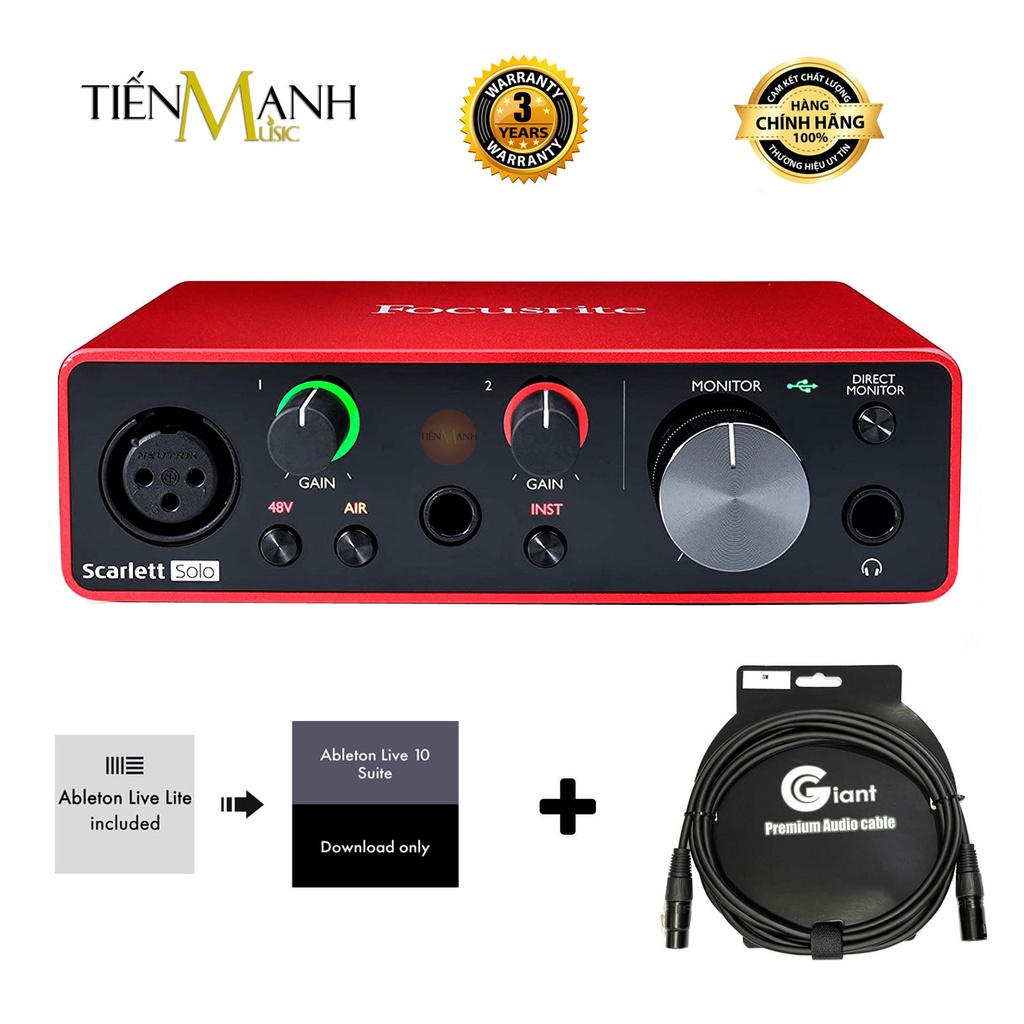 Focusrite Scarlett Solo Gen 3 Sound Card Âm Thanh - Focus USB Audio SoundCard (3rd - Gen3)