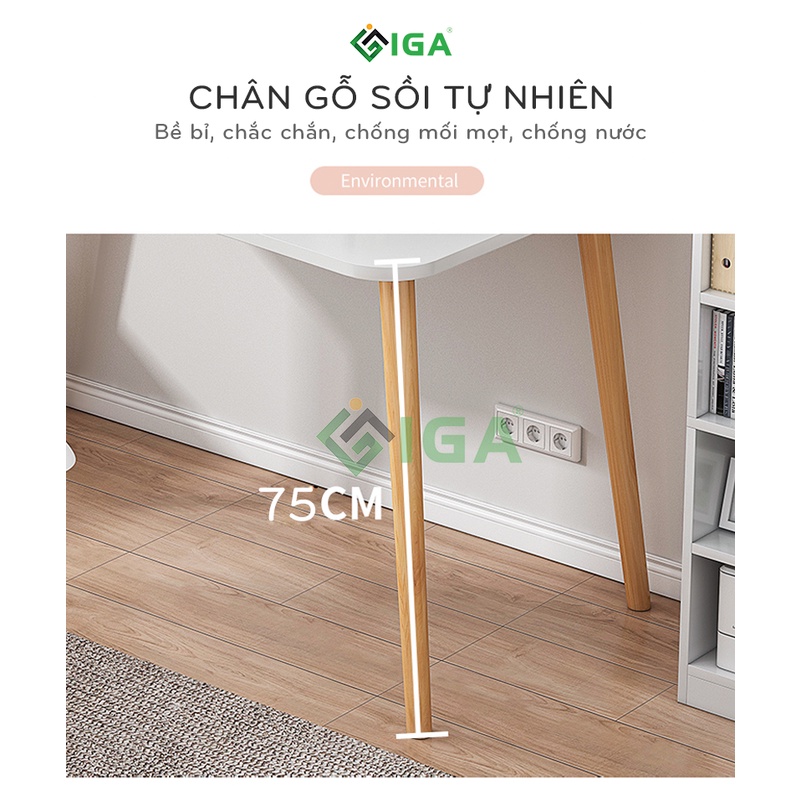 Bàn làm việc kèm kệ sách, bàn học chống gù mặt MDF chống xước chống nước thương hiệu IGA - GP197