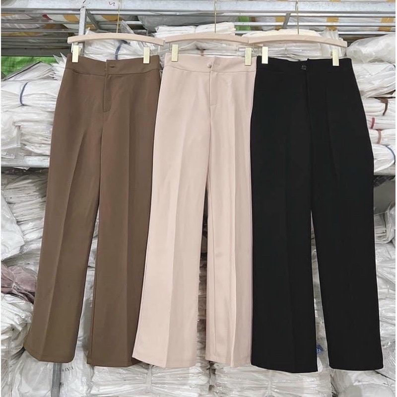 Quần suông loe chất tuyết mưa dáng lỡ LO66