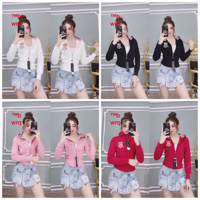 Áo khoác nữ thun da cá lửng chống nắng lót nón caro B 💟