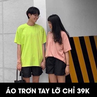 [video sp]Áo phông trơn tay lỡ unisex - áo thun tay lỡ nam nữ form rộng không cổ nhiều màu thời trang <62kg