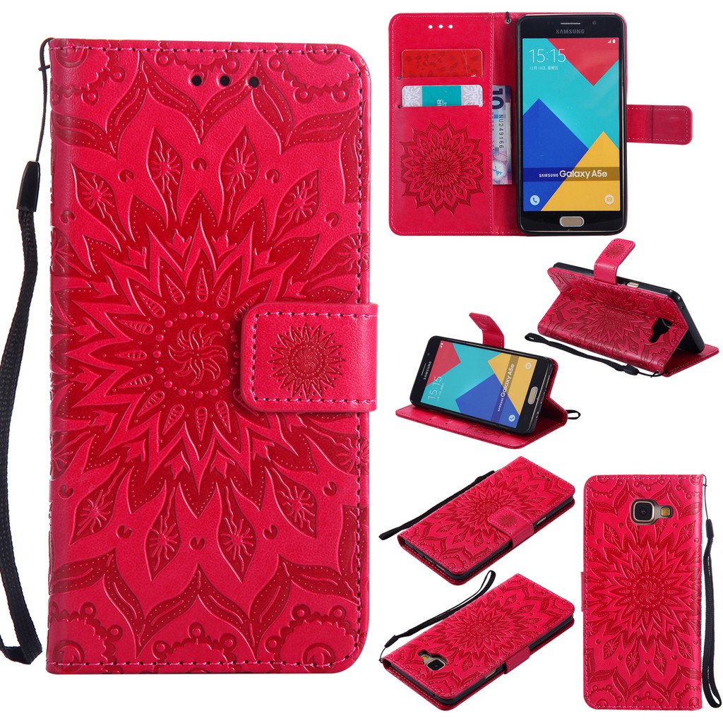 Ốp lưng lât giả da họa tiết hoa dập nổi dành cho Samsung A5 2016/A510 | BigBuy360 - bigbuy360.vn